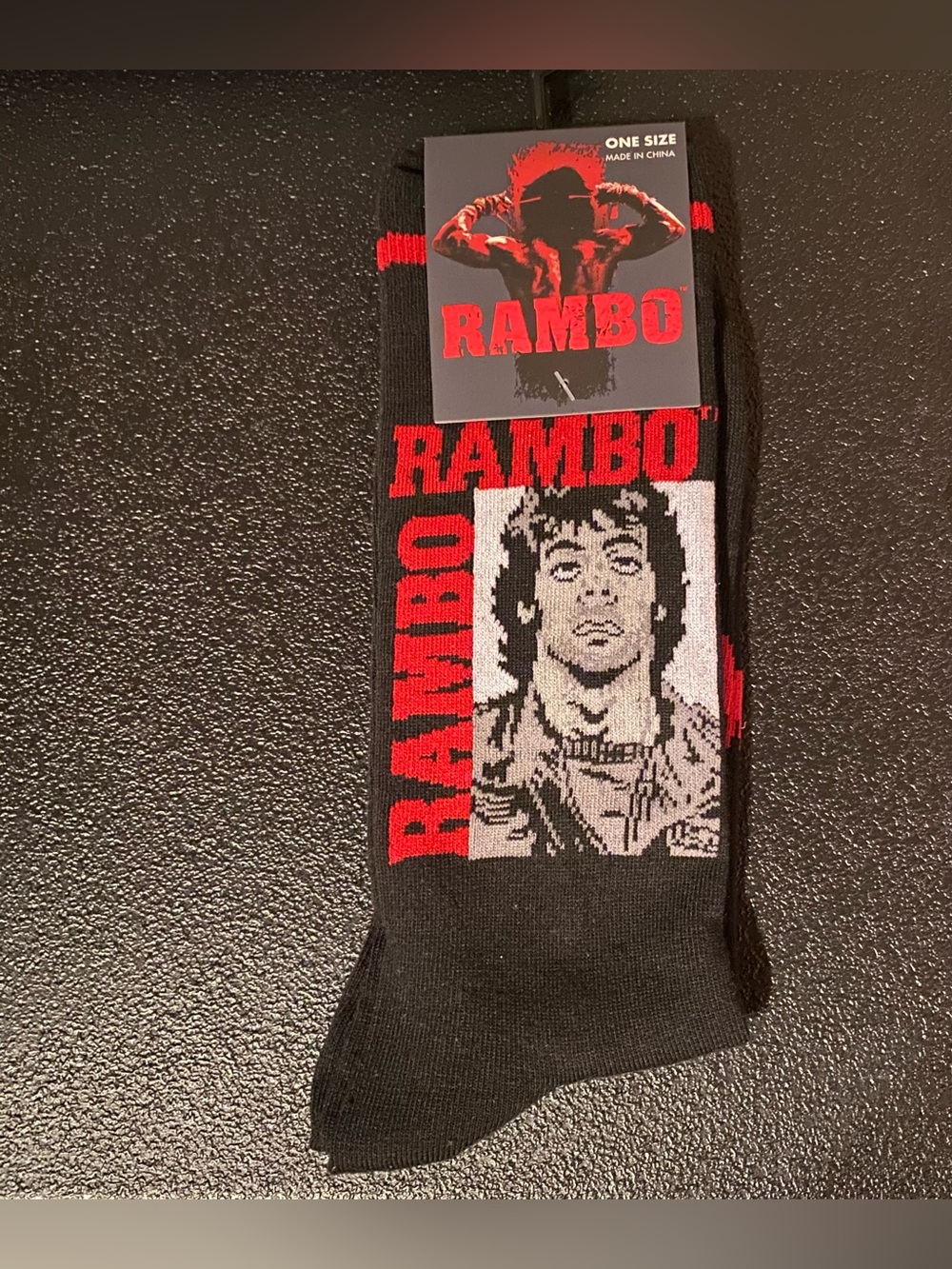 Fun Novelty Socks Featuring Rambo
